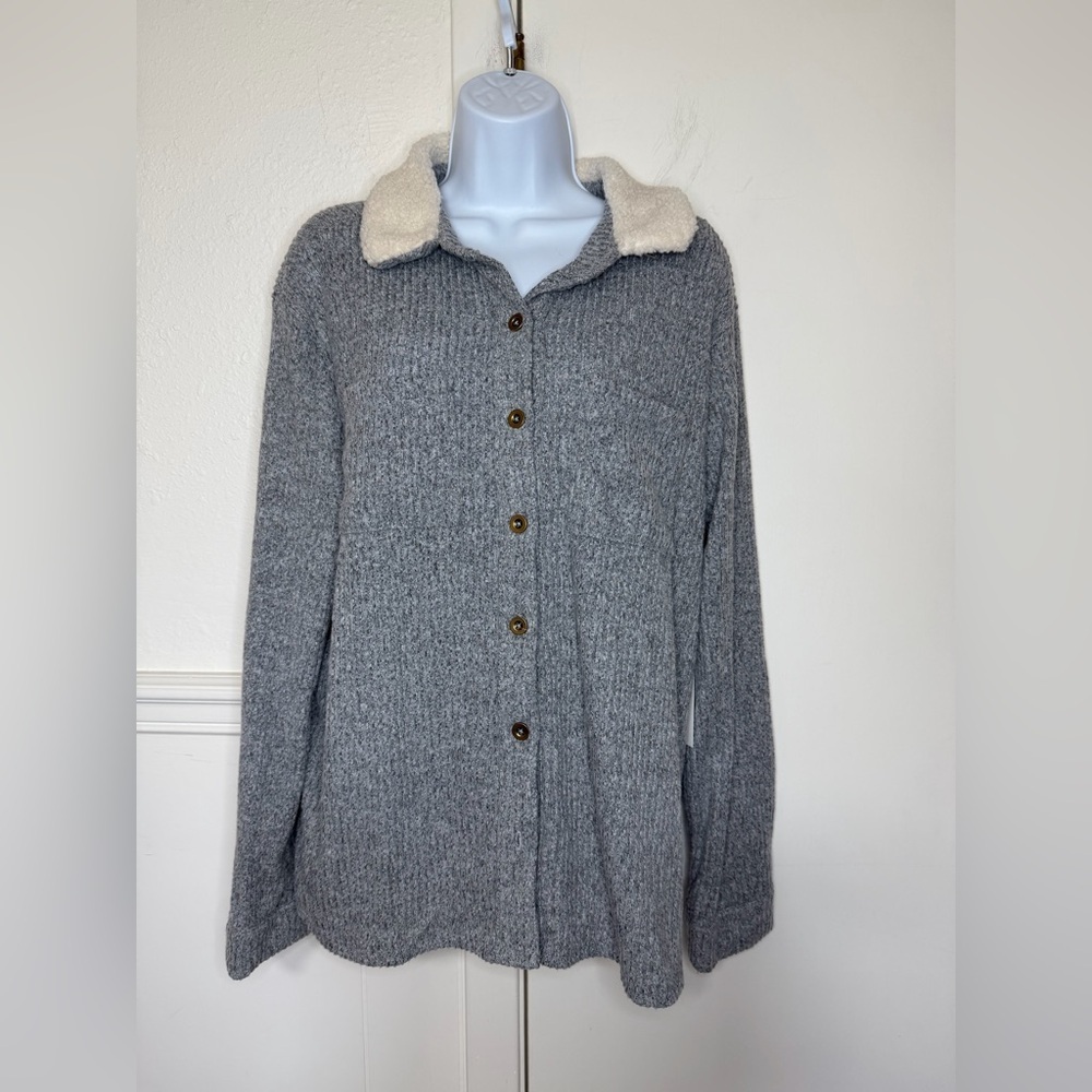 Joie de Vivre Heather Gray Knit Cardigan 2X new with tag